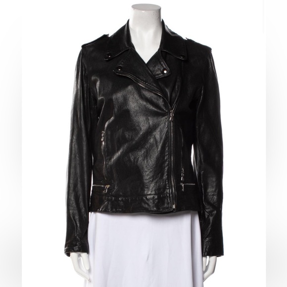 Dolce & Gabbana 100% lambskin leather biker jacket in black - Picture 1 of 9